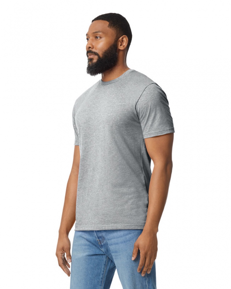 Men's Gildan 980 T-Shirts Heather Grey | RVSX12680