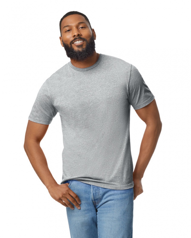 Men\'s Gildan 980 T-Shirts Heather Grey | RVSX12680