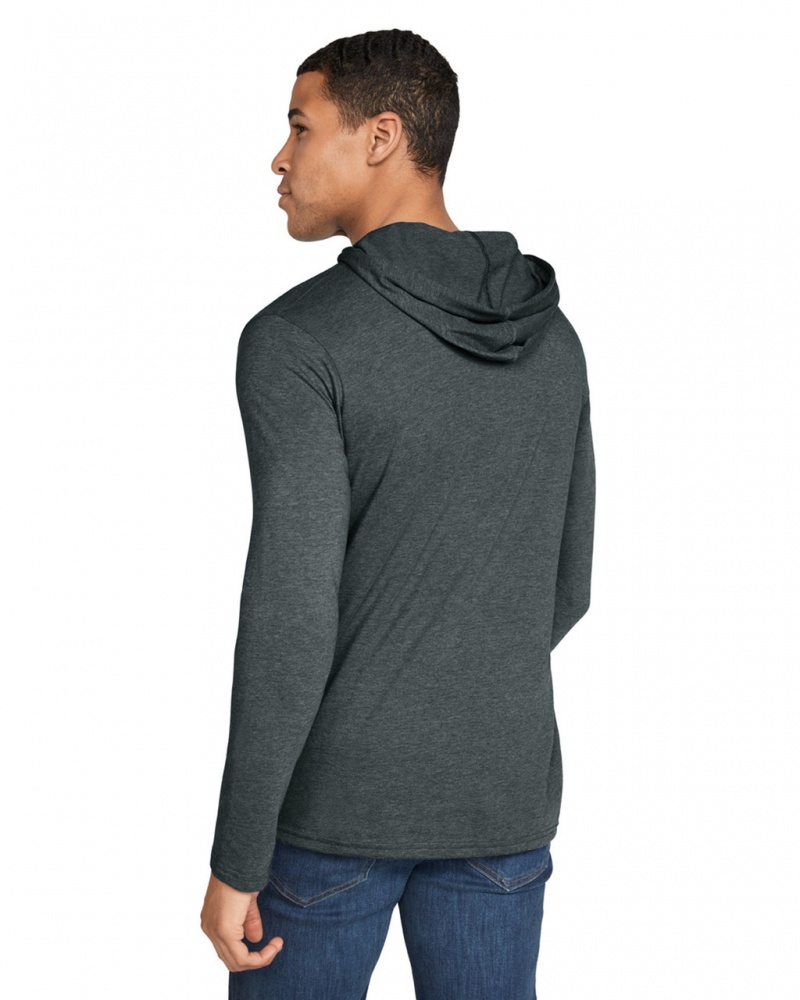 Men's Gildan 987 Long Sleeve Hoodie T-Shirts Dark Heather | HBYZ82536