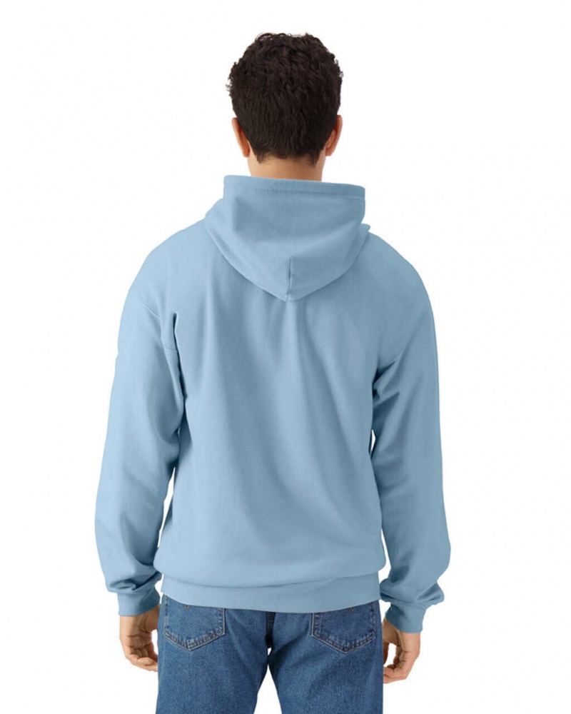 Men's Gildan SF600 Midweight Fleece Full Zip Hoodie Stone Blue | WCXL18635