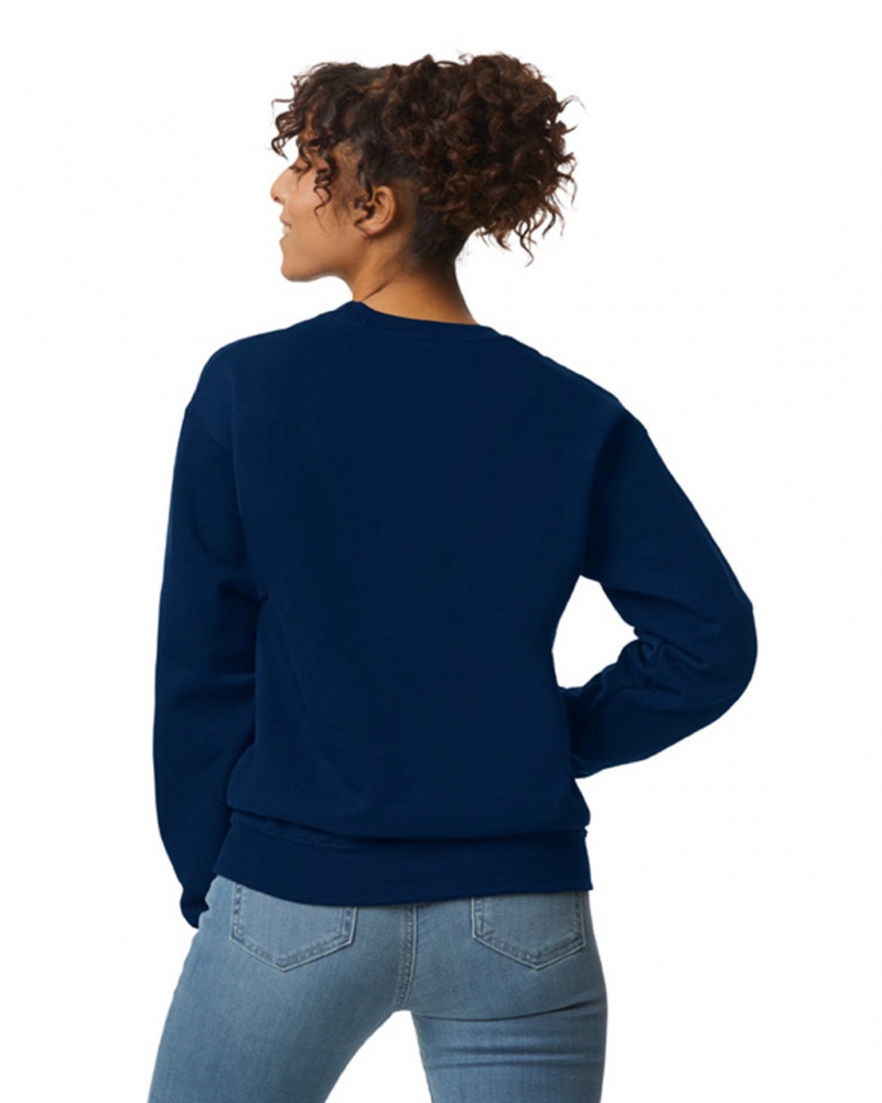 Women's Gildan 12000 Crewneck Sweatshirt Navy | WTGH63975