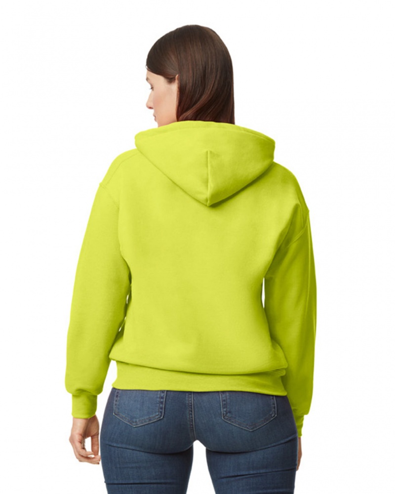 Women's Gildan 12500 Hoodie Safety Green | ABRG34201