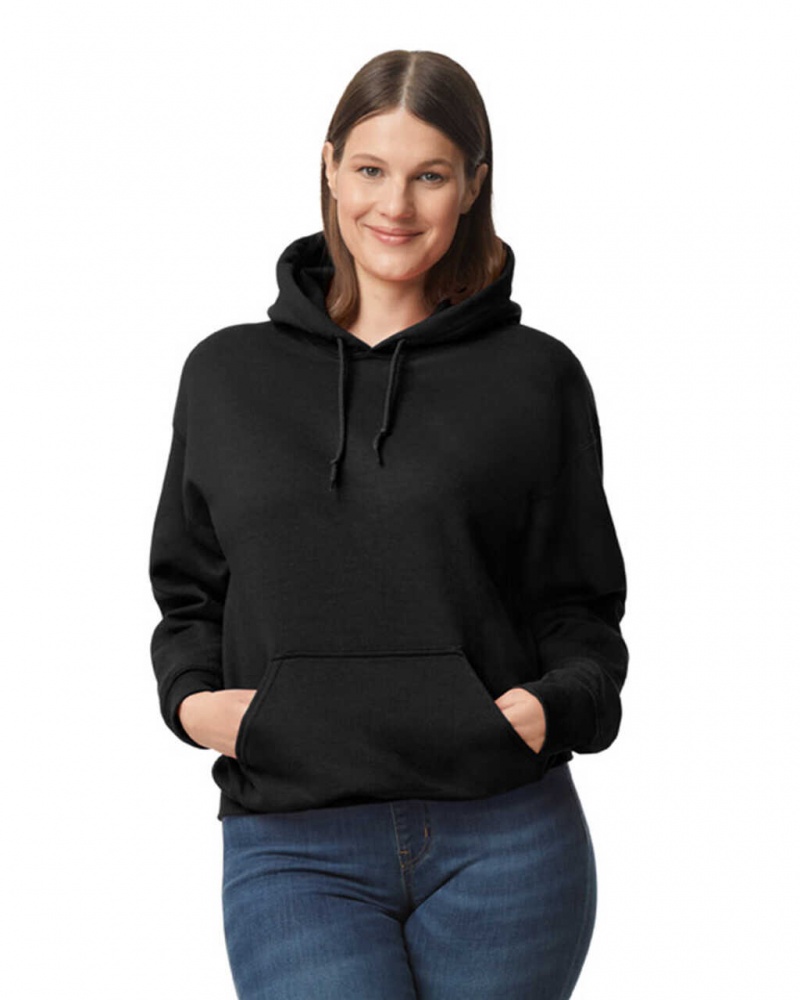 Women\'s Gildan 12500 Hoodie Sweatshirt Black | PZMH83597