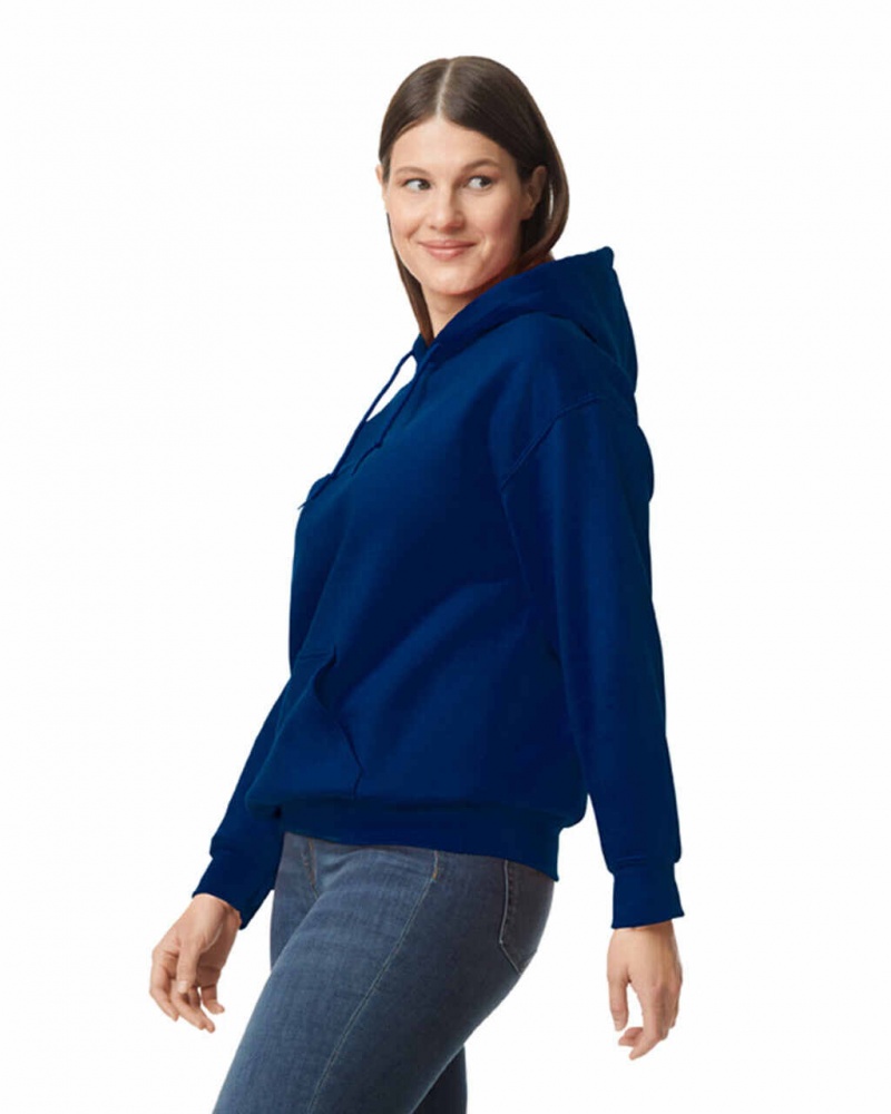 Women's Gildan 12500 Hoodie Sweatshirt Navy | BCDJ90754