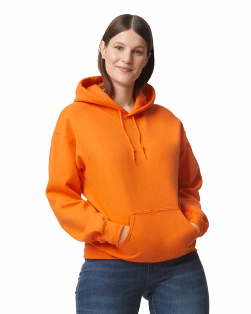 Women's Gildan 12500 Hoodie Sweatshirt S Orange | MTHO80751