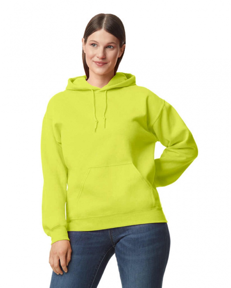 Women\'s Gildan 12500 Hoodie Sweatshirt Safety Green | YZJN78592