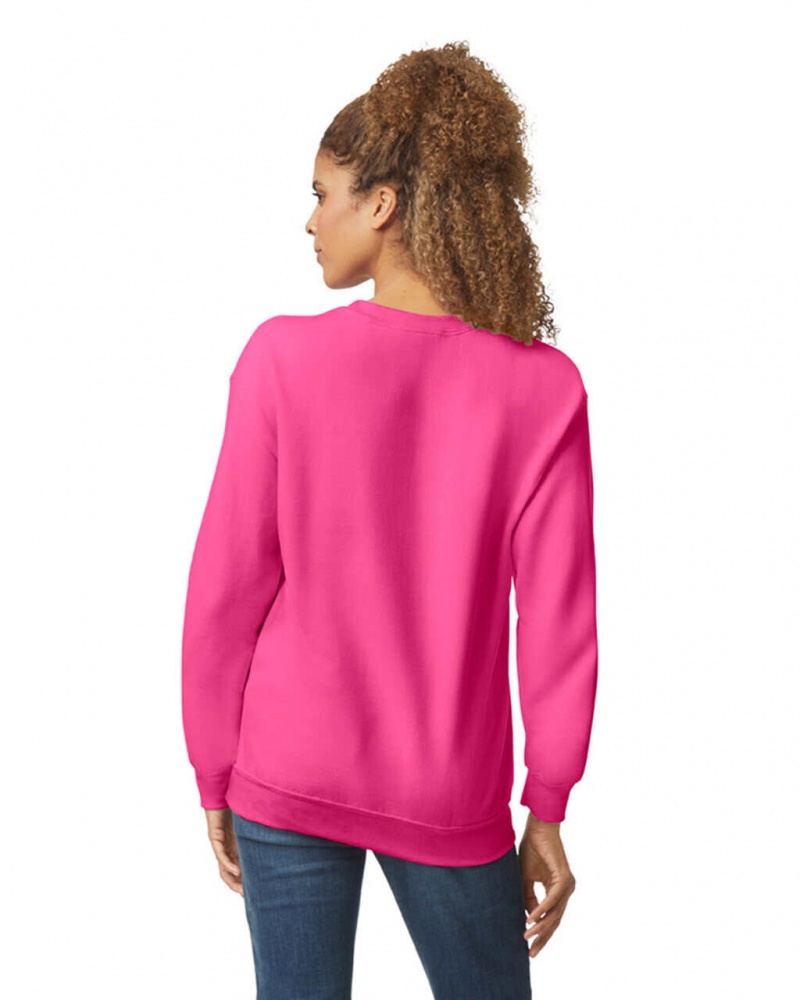 Women's Gildan 18000 Crewneck Sweatshirt Heliconia | XVPN41038