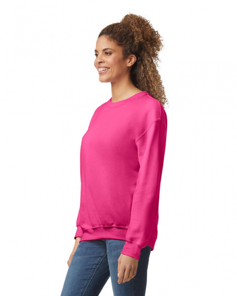 Women's Gildan 18000 Crewneck Sweatshirt Heliconia | XVPN41038