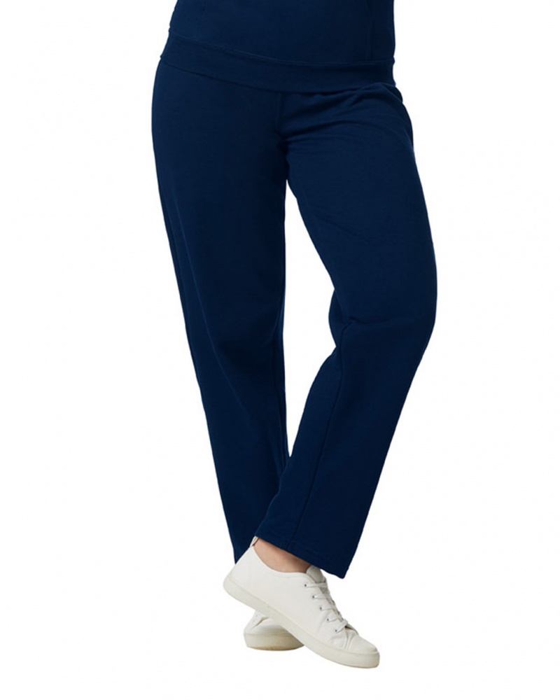 Women\'s Gildan 18400 Open Bottom Sweatpants Navy | UZTI26851