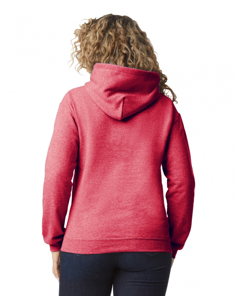 Women's Gildan 18500 Hoodie Heather Sport Scarlet Red | HWOB78360