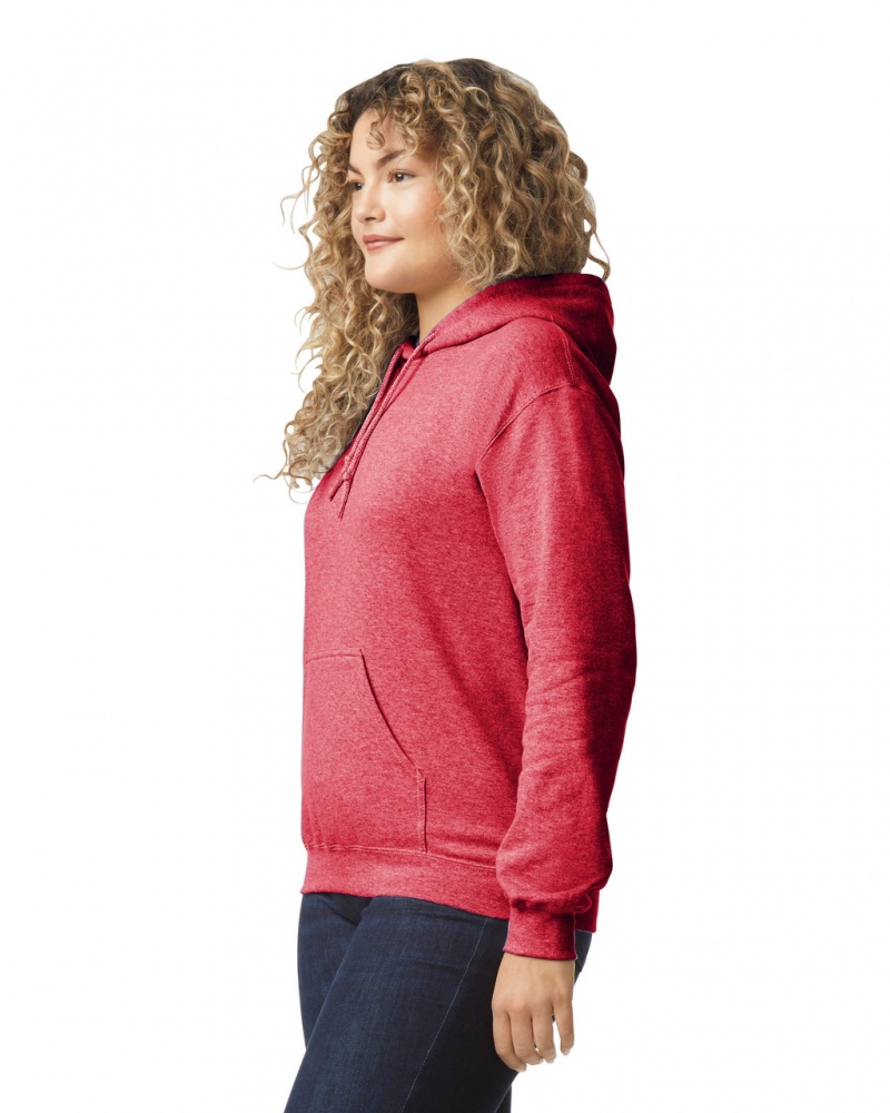 Women's Gildan 18500 Hoodie Heather Sport Scarlet Red | HWOB78360