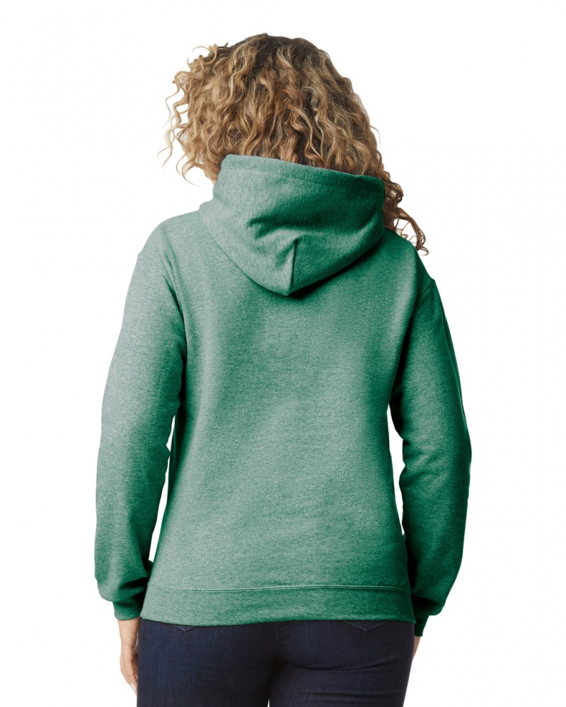 Women's Gildan 18500 Hoodie Heather Sport Dark Green | FTOA49501