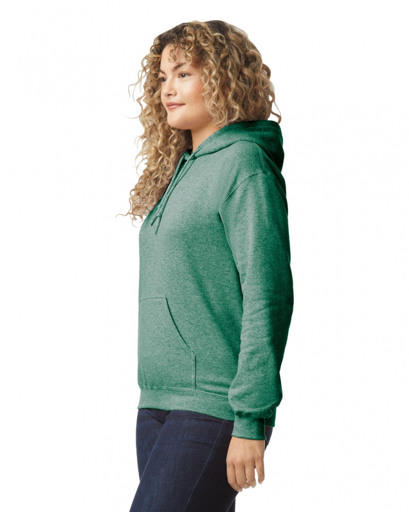 Women's Gildan 18500 Hoodie Heather Sport Dark Green | FTOA49501