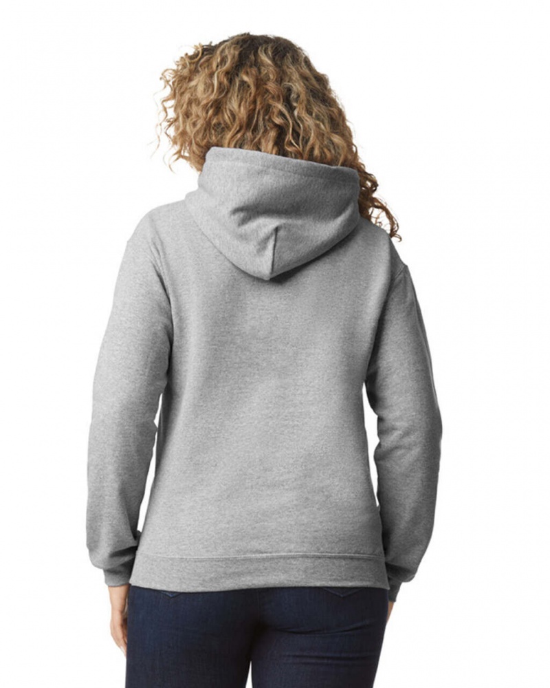 Women's Gildan 18500 Hoodie Sweatshirt Sport Grey | SVLD19476