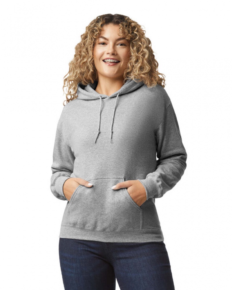 Women\'s Gildan 18500 Hoodie Sweatshirt Sport Grey | SVLD19476