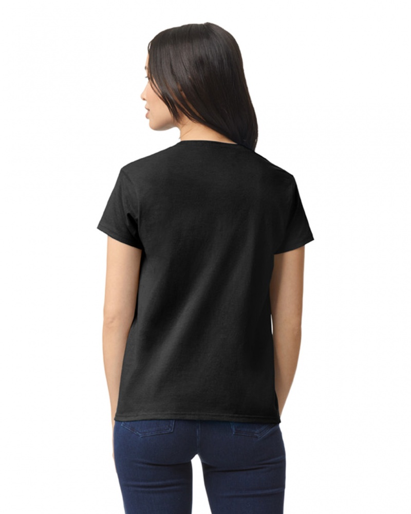 Women's Gildan 2000L T-Shirts Black | QMOA48290