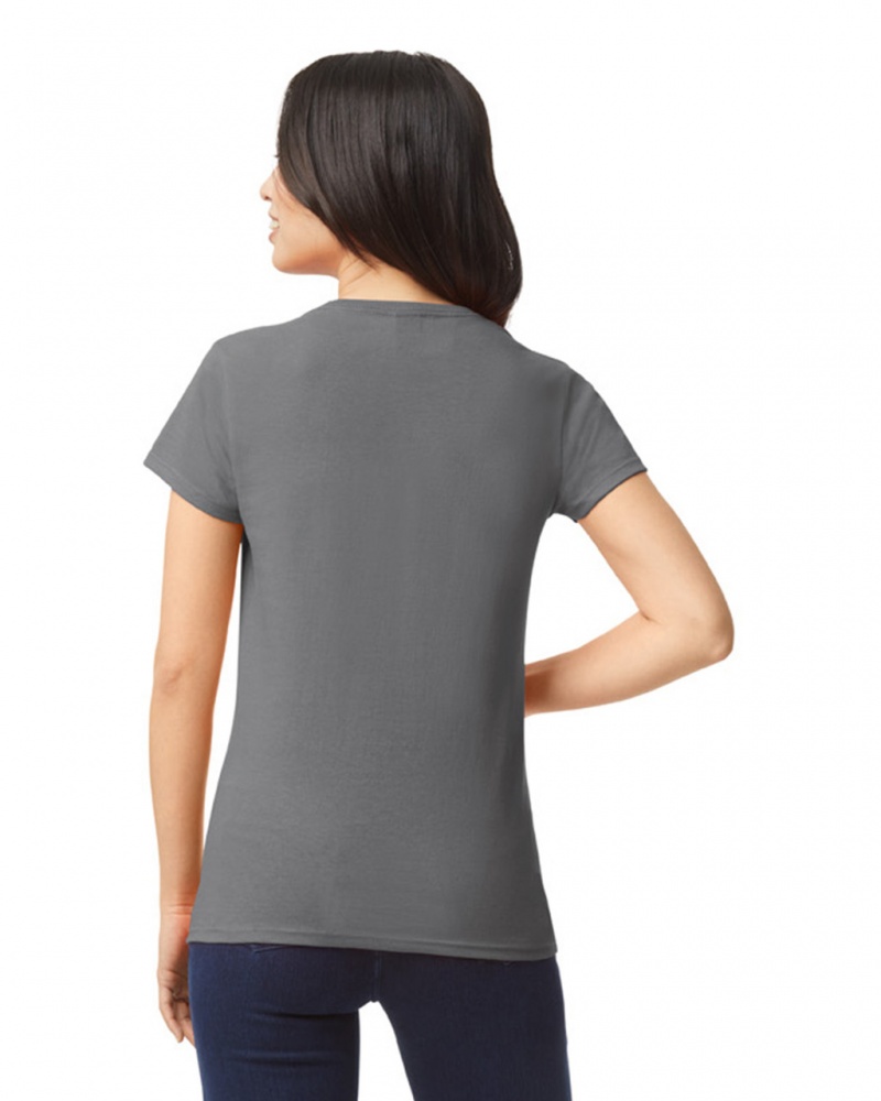 Women's Gildan 5000L T-Shirts Charcoal | KVCQ47512