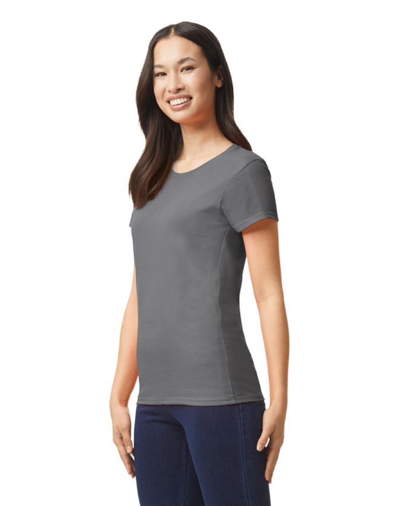 Women's Gildan 5000L T-Shirts Charcoal | KVCQ47512