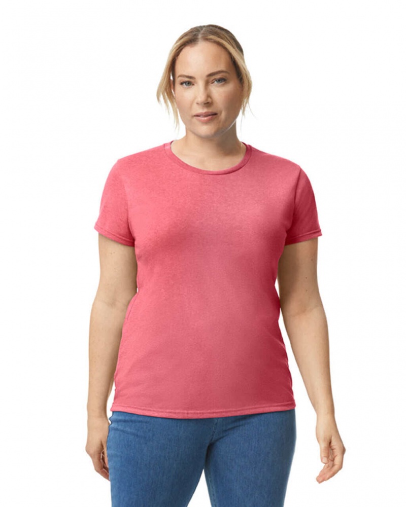 Women\'s Gildan 5000L T-Shirts Coral Silk | JGPO20493