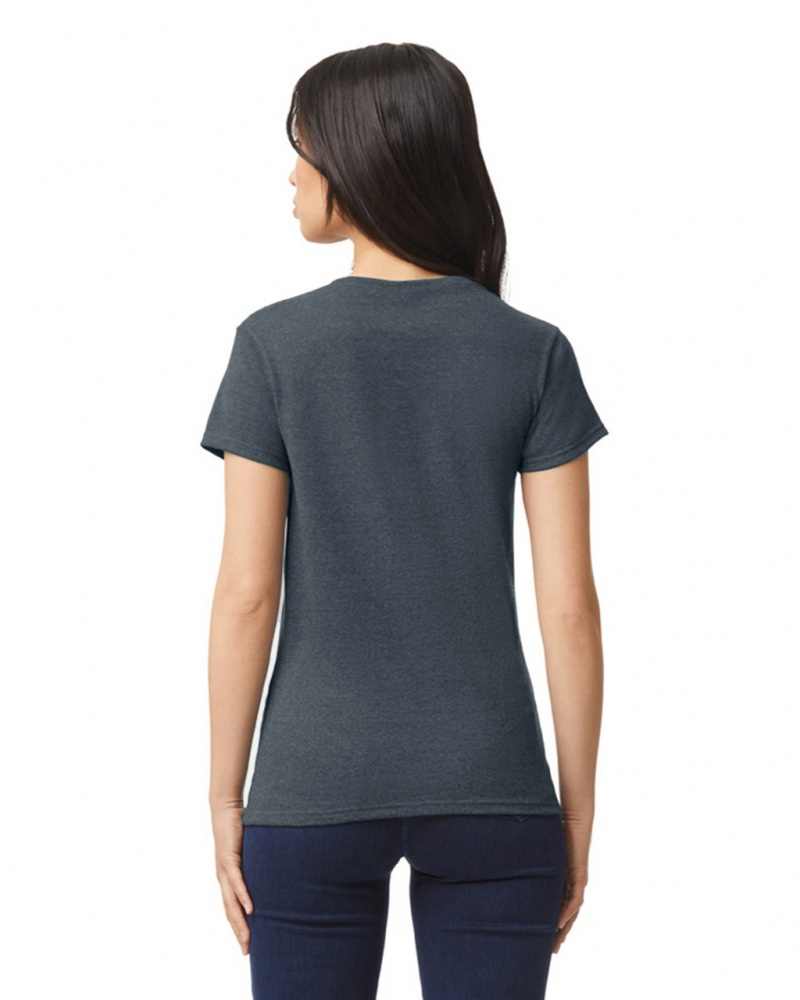 Women's Gildan 5000L T-Shirts Dark Heather | IKHG30162