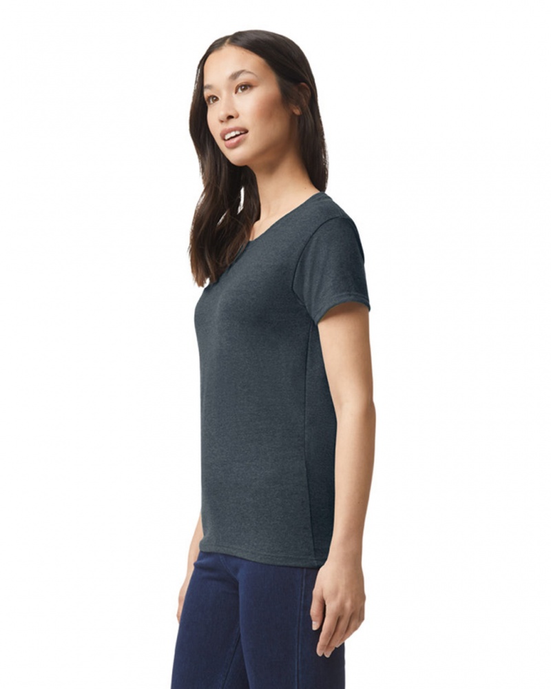 Women's Gildan 5000L T-Shirts Dark Heather | IKHG30162