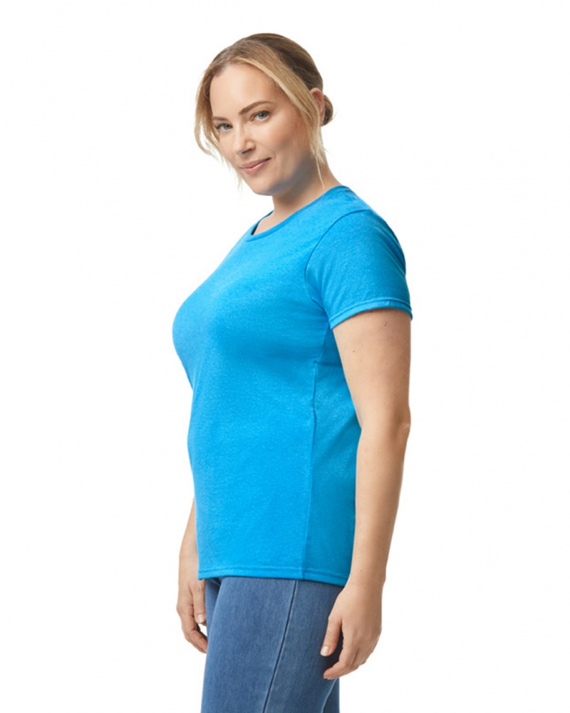 Women's Gildan 5000L T-Shirts Heather Sapphire | VRPC04356