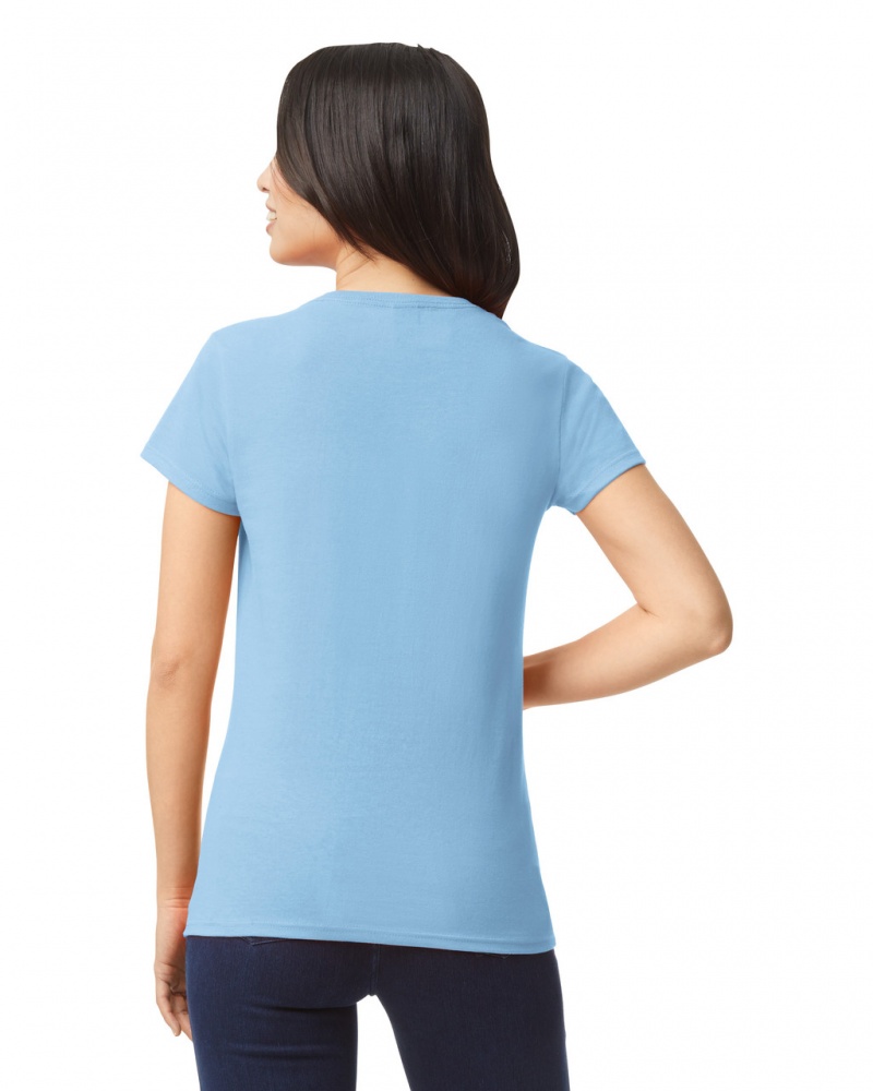 Women's Gildan 5000L T-Shirts Light Blue | CRPF29053