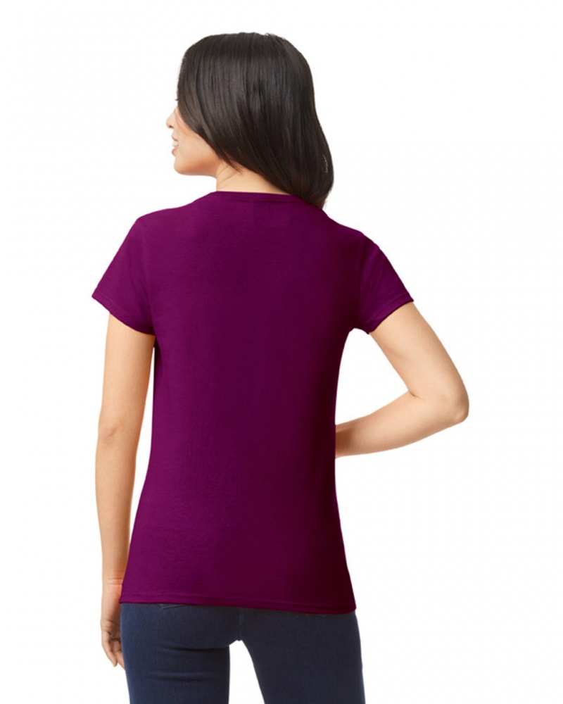 Women's Gildan 5000L T-Shirts Maroon | HUYP81365