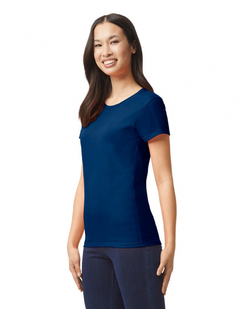 Women's Gildan 5000L T-Shirts Navy | IVGZ52831