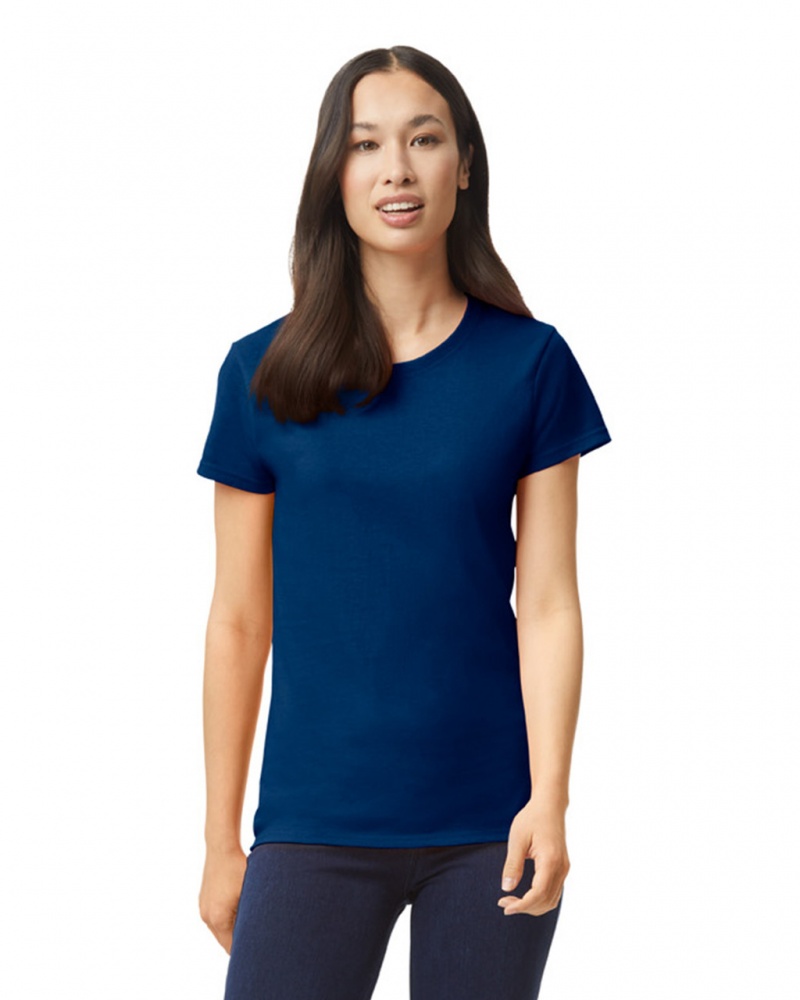 Women\'s Gildan 5000L T-Shirts Navy | IVGZ52831