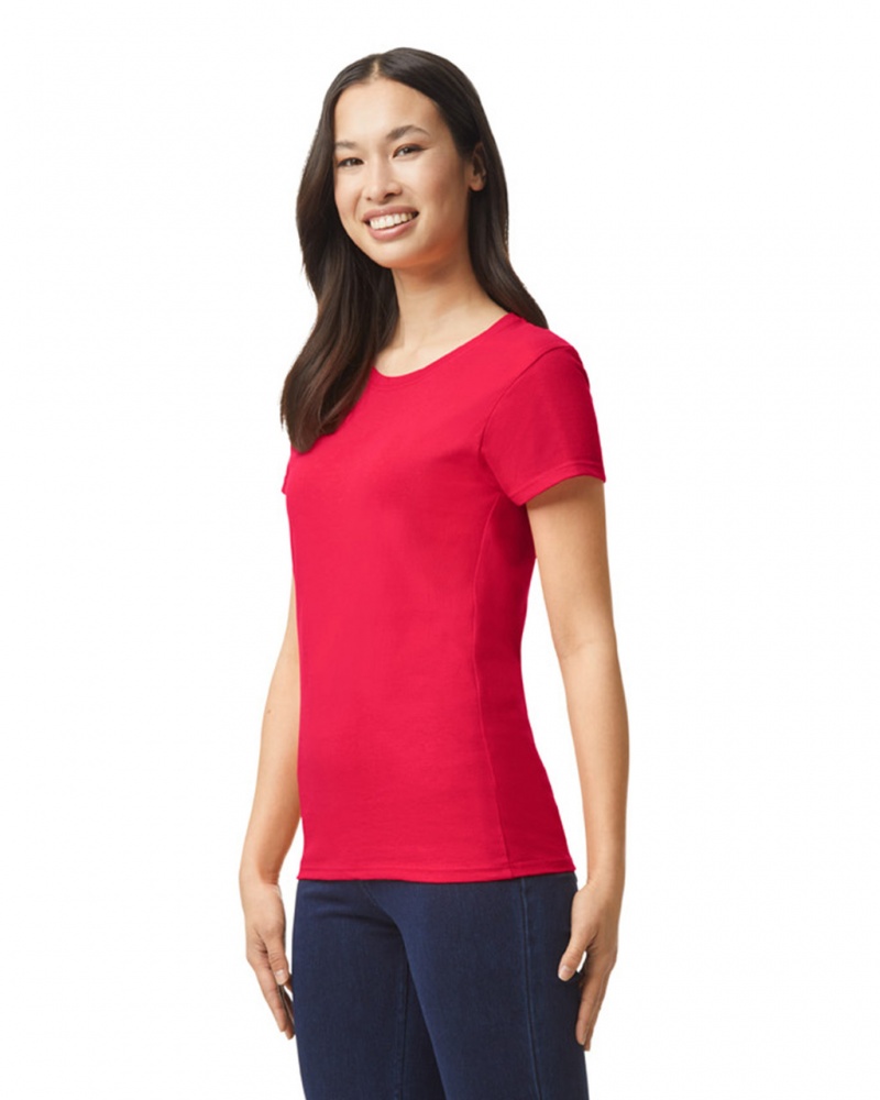 Women's Gildan 5000L T-Shirts Red | CMWI31859