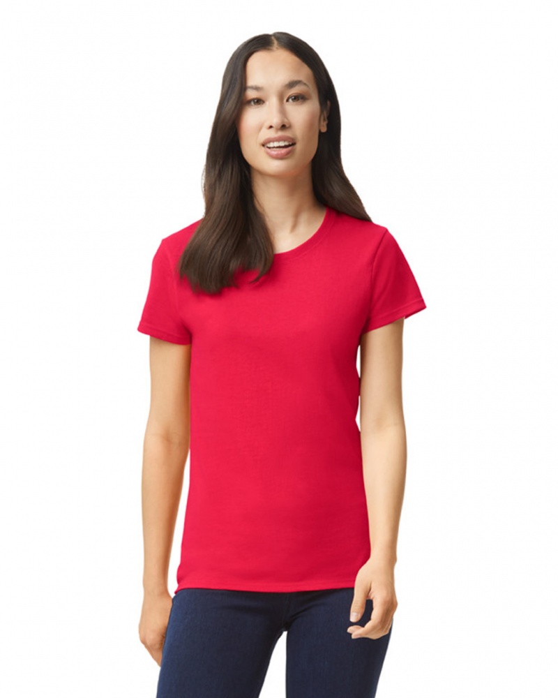 Women\'s Gildan 5000L T-Shirts Red | CMWI31859