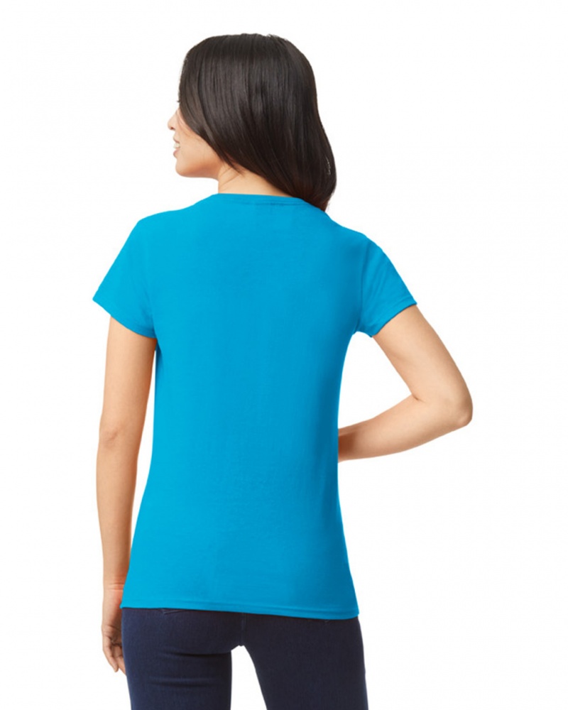 Women's Gildan 5000L T-Shirts Sapphire | IKHS54197