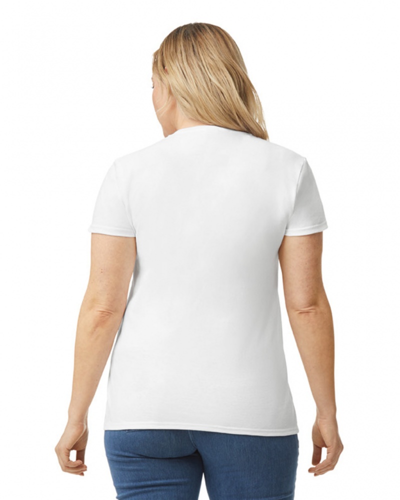 Women's Gildan 5000L T-Shirts White | RMZW20387