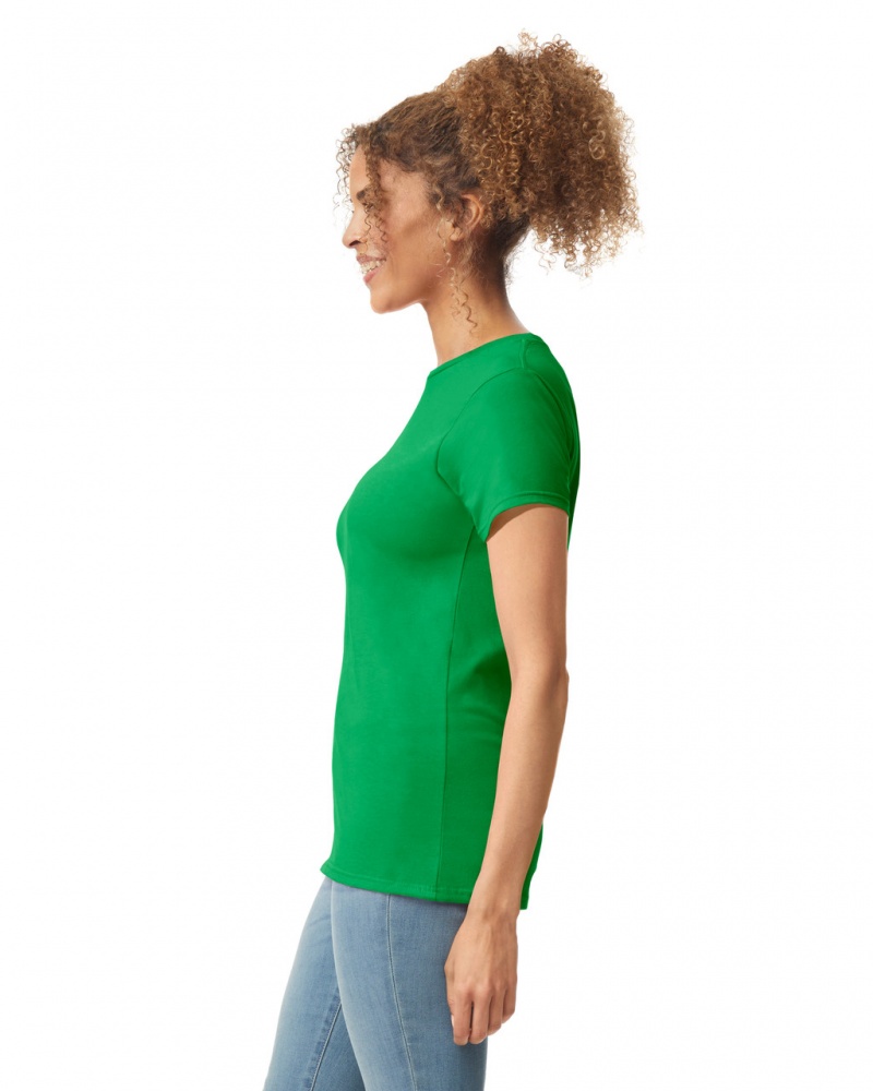 Women's Gildan 64000L T-Shirts Irish Green | DIQW61390