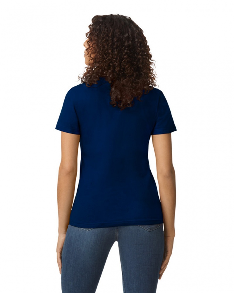 Women's Gildan 65000L Midweight T-Shirts Navy | CEOR95184