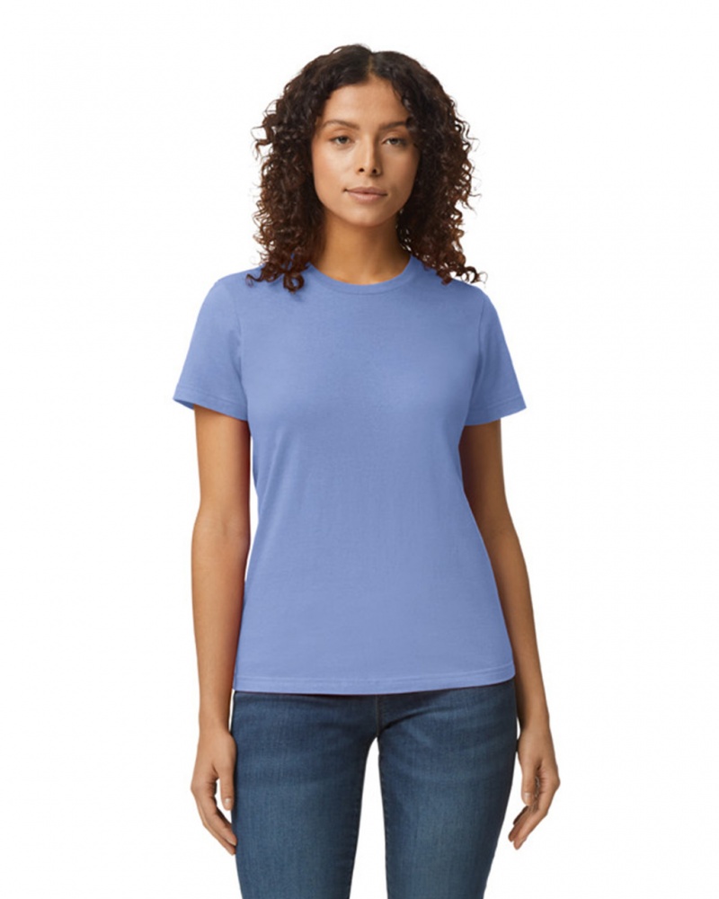 Women's Gildan 65000L Midweight T-Shirts Violet | MLRZ38941