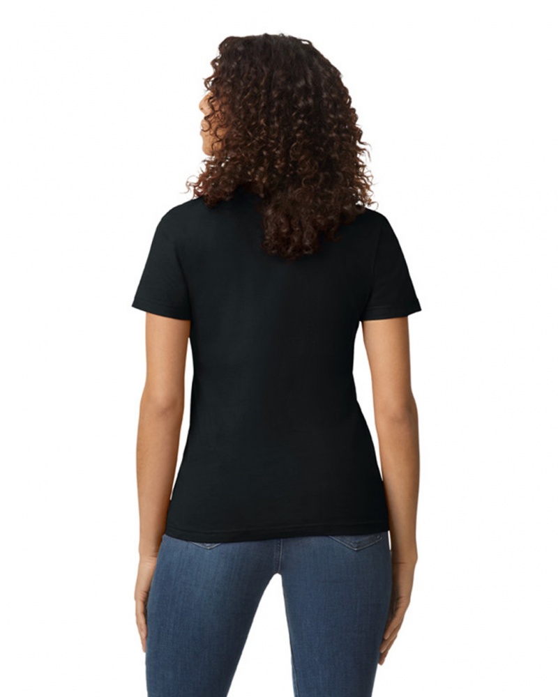 Women's Gildan 65000L Midweight T-Shirts Pitch Black | USTF29753