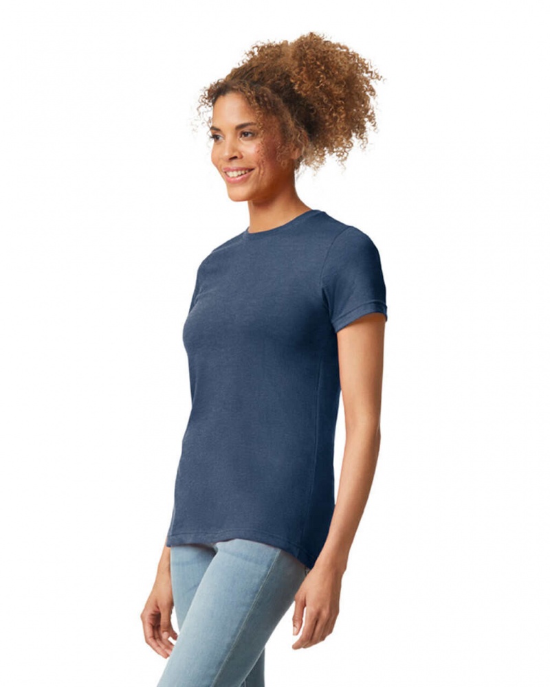 Women's Gildan 67000L CVC T-Shirts Navy Mist | NWCJ81476