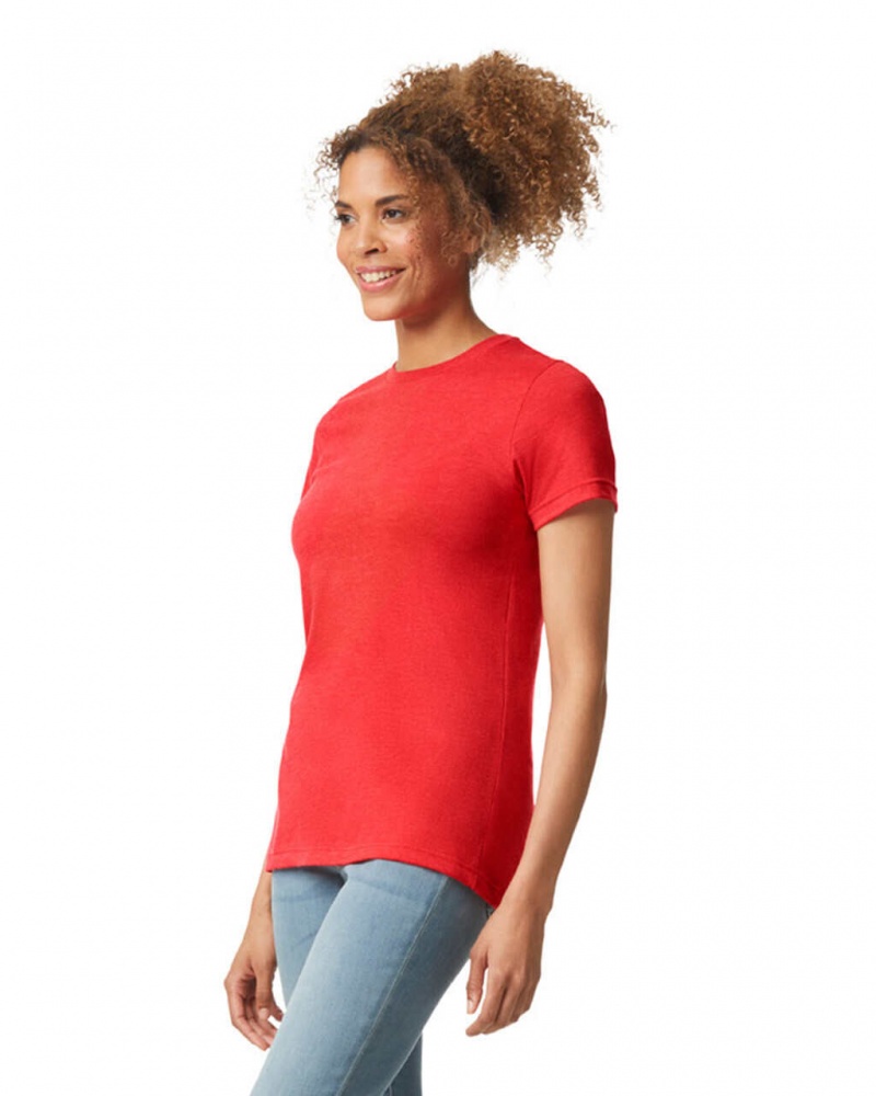 Women's Gildan 67000L CVC T-Shirts Red Mist | DPGW37814