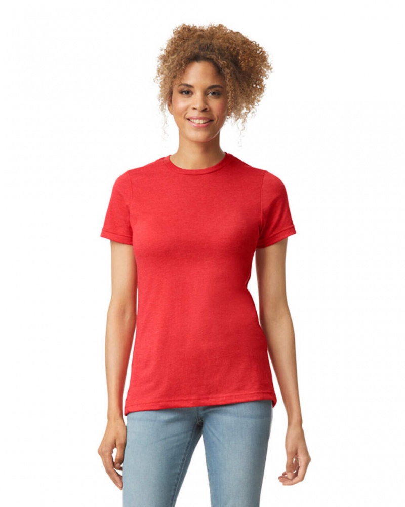 Women\'s Gildan 67000L CVC T-Shirts Red Mist | DPGW37814