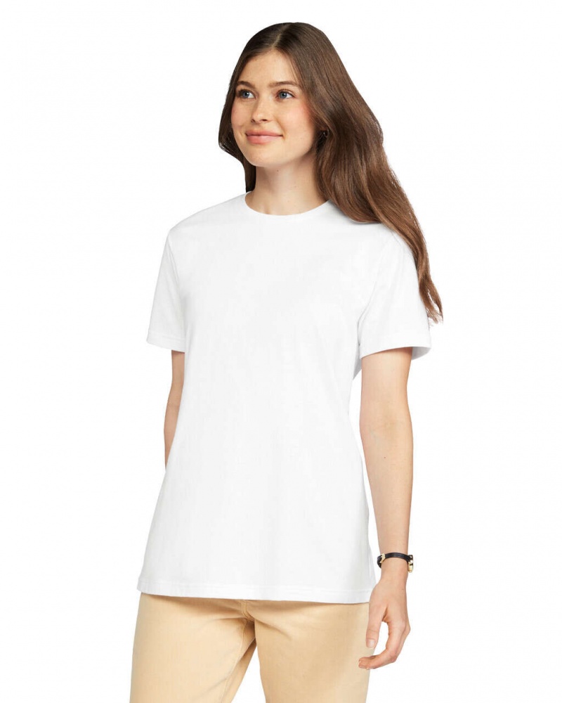 Women's Gildan 67000L CVC T-Shirts White | KTPA25763