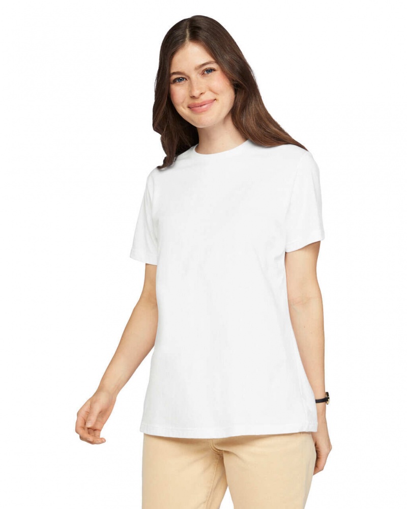 Women's Gildan 67000L CVC T-Shirts White | KTPA25763