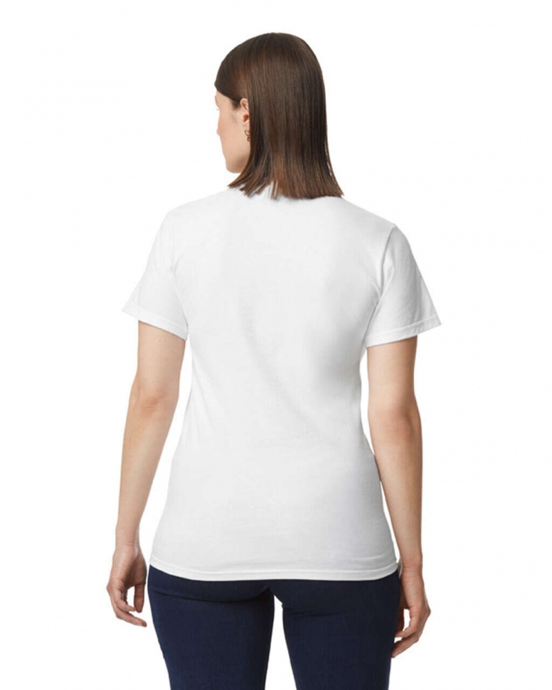 Women's Gildan H000 T-Shirts White | TSQY42736