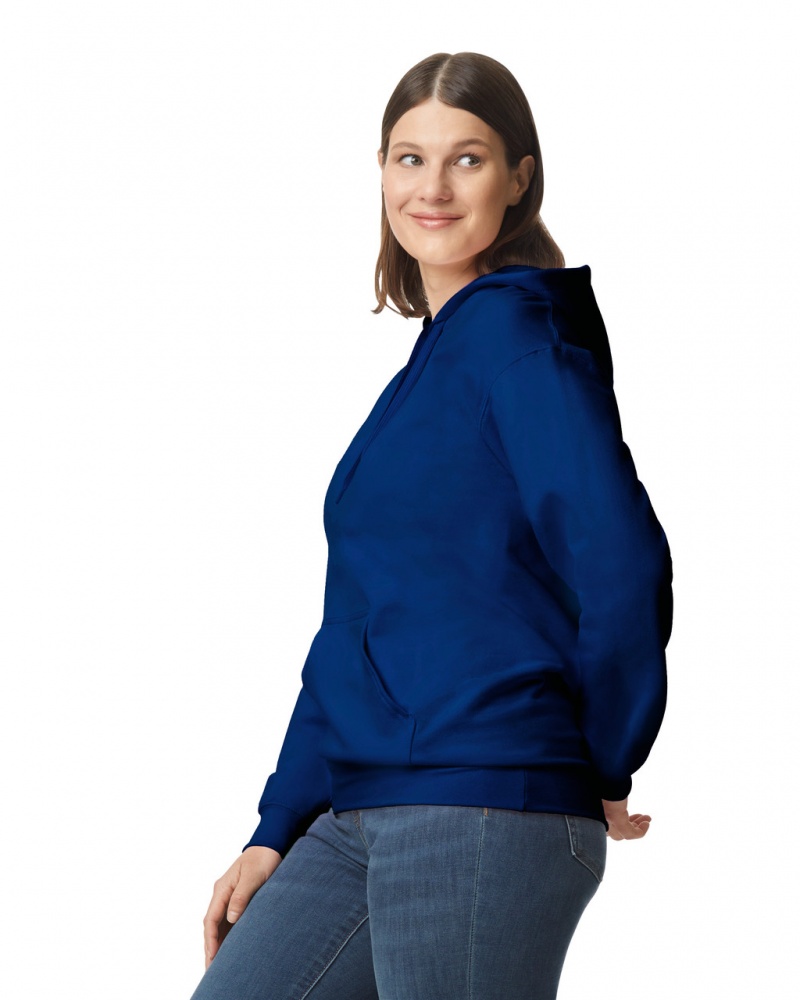 Women's Gildan SF500 Midweight Fleece Hoodie Navy | AJVS57192