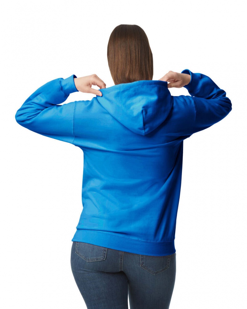 Women's Gildan SF500 Midweight Fleece Hoodie Royal | LXTD72630