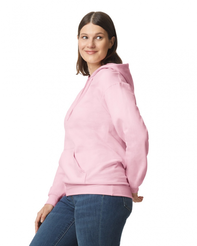 Women's Gildan SF500 Midweight Fleece Hoodie Light Pink | DXFK42713