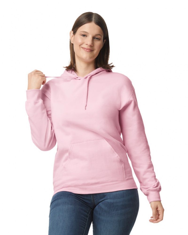 Women's Gildan SF500 Midweight Fleece Hoodie Light Pink | DXFK42713