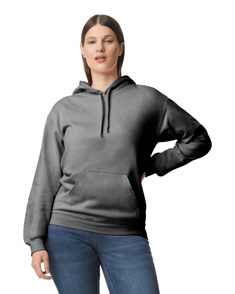 Women\'s Gildan SF500 Midweight Fleece Hoodie Charcoal | IVUA14389