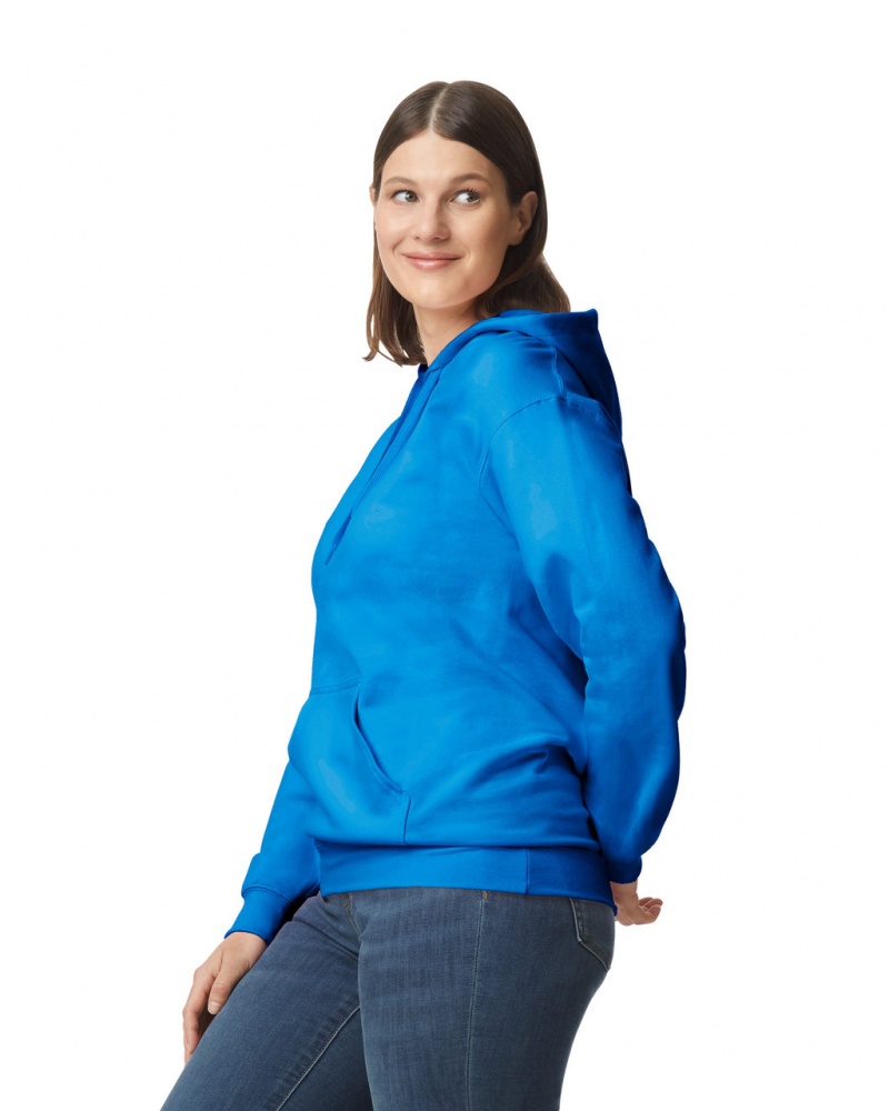 Women's Gildan SF500 Midweight Fleece Hoodie Royal | OWZP98013